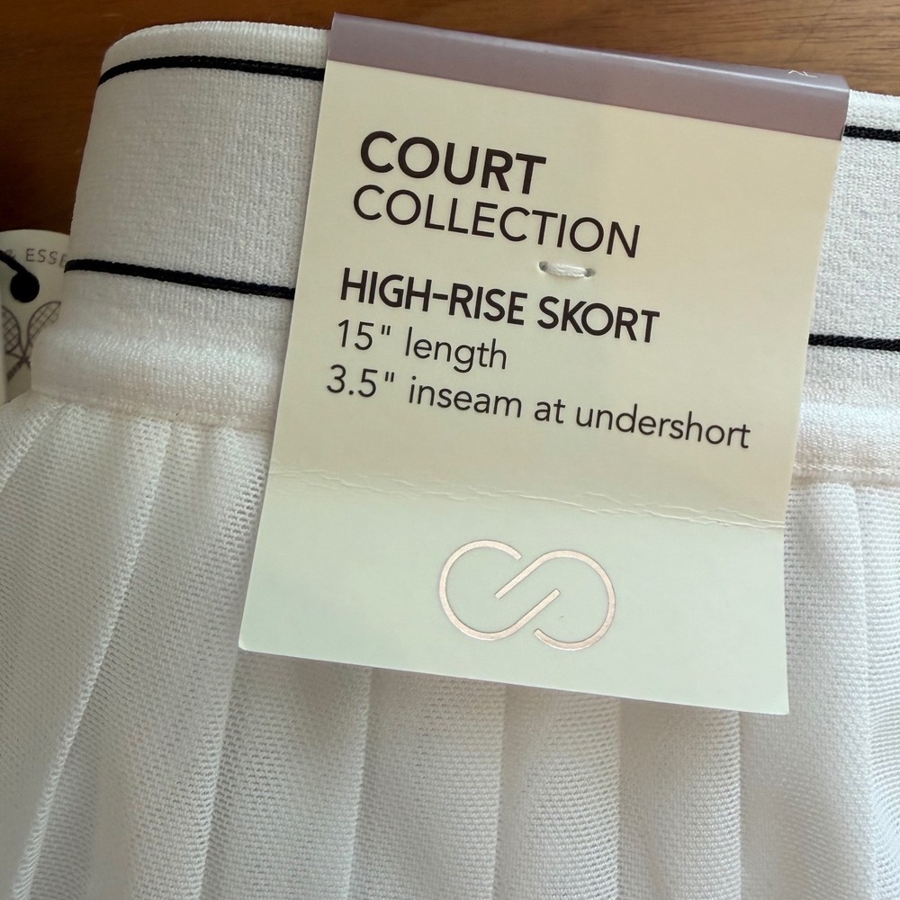 CALIA Pleated Mesh Skort Womens XL Pure White Tennis Court Athletic Skirt NWT - Picture 6 of 10